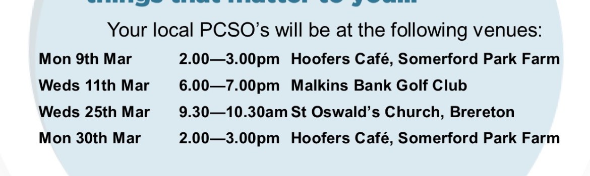 Working Together Meetings A4 Poster for Brereton Rural Mar 2020